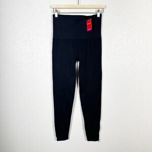 SPANX NWT Womens Seamless Side Ankle Zip Leggings in‎ Black Size 1X